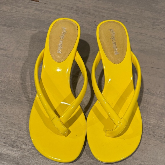 Jeffrey Campbell Shoes - Jeffrey Campbell Yellow Patent Thong Sandals